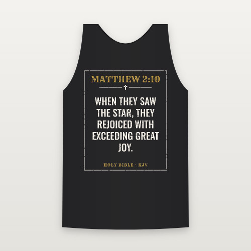 Matthew 2:10 KJV Christian Tank Top (Vintage) - Black