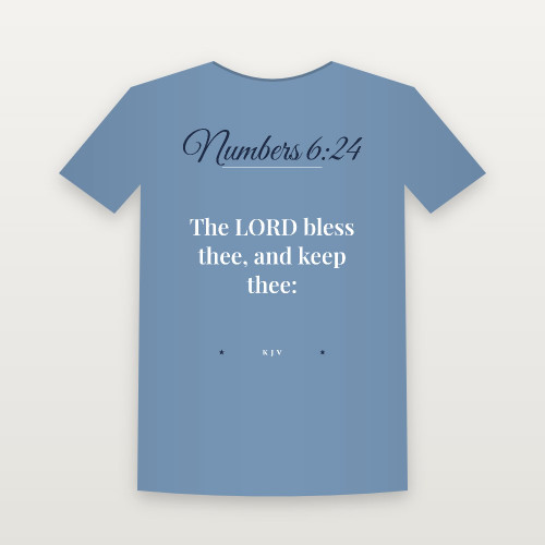 Numbers 6:24 KJV Christian Youth Tee (Script) - Heather Blue