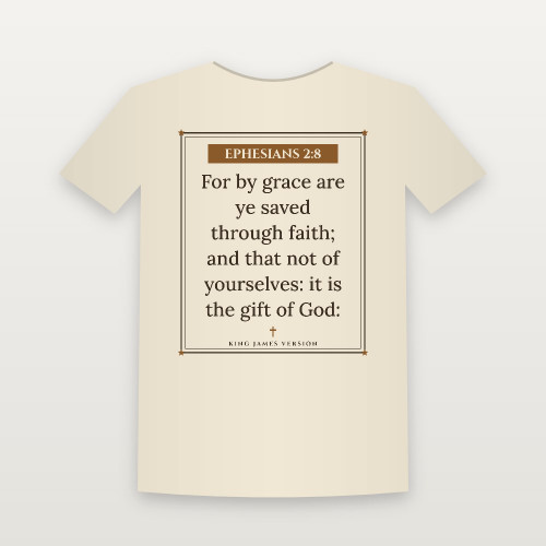 Ephesians 2:8 KJV Christian Youth Tee (Framed) - Natural