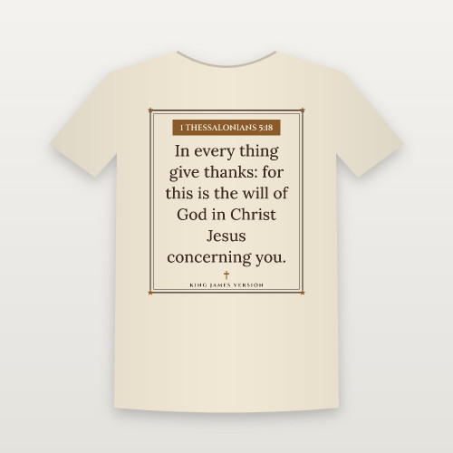 1 Thessalonians 5:18 KJV Christian Youth Tee (Framed) - Natural