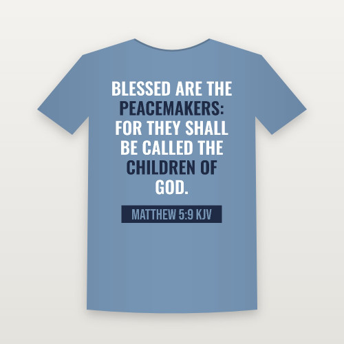 Matthew 5:9 KJV Christian Youth Tee (Bold Type) - Heather Blue