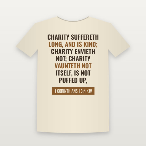 1 Corinthians 13:4 KJV Christian Youth Tee (Bold Type) - Natural