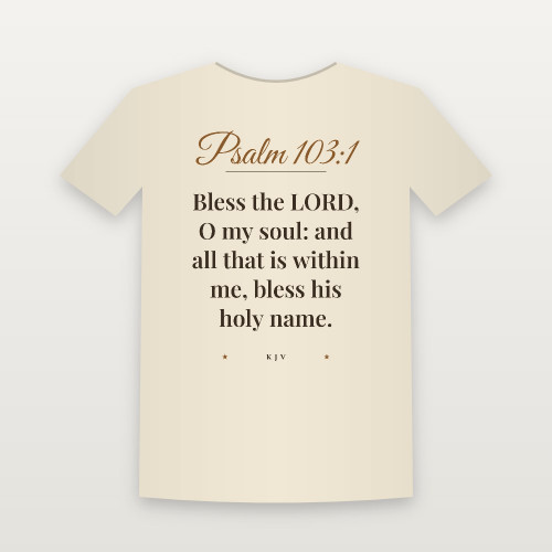 Psalm 103:1 KJV Christian Youth Tee (Script) - Natural