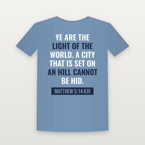 Matthew 5:14 KJV Christian Youth Tee (Bold Type) - Heather Blue