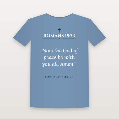 Romans 15:33 KJV Christian Youth Tee (Classic) - Heather Blue