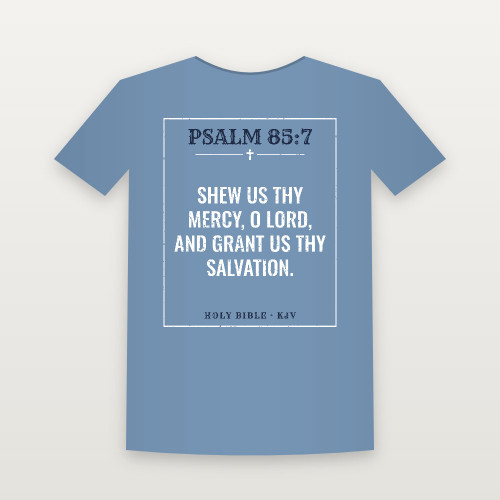 Psalm 85:7 KJV Christian Youth Tee (Vintage) - Heather Blue