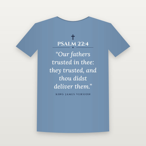 Psalm 22:4 KJV Christian Youth Tee (Classic) - Heather Blue
