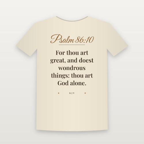Psalm 86:10 KJV Christian Youth Tee (Script) - Natural