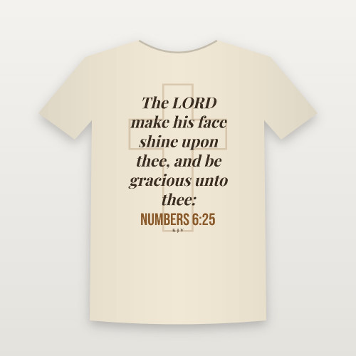 Numbers 6:25 KJV Christian Youth Tee (Cross) - Natural