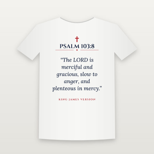 Psalm 103:8 KJV Christian Youth Tee (Classic) - White
