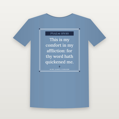 Psalm 119:50 KJV Christian Youth Tee (Framed) - Heather Blue