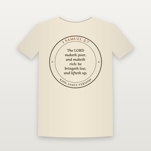 1 Samuel 2:7 KJV Christian Youth Tee (Round Badge) - Natural