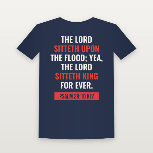Psalm 29:10 KJV Christian Youth Tee (Bold Type) - Navy
