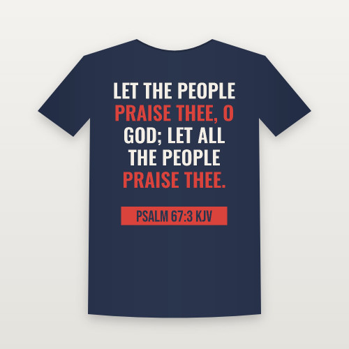 Psalm 67:3 KJV Christian Youth Tee (Bold Type) - Navy