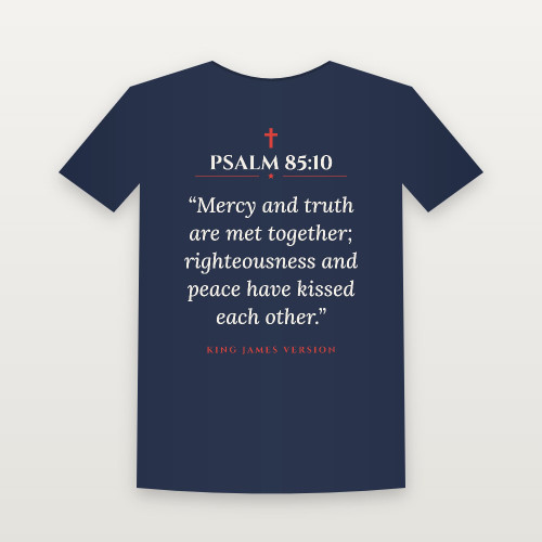 Psalm 85:10 KJV Christian Youth Tee (Classic) - Navy