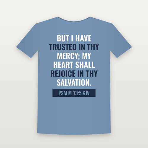 Psalm 13:5 KJV Christian Youth Tee (Bold Type) - Heather Blue