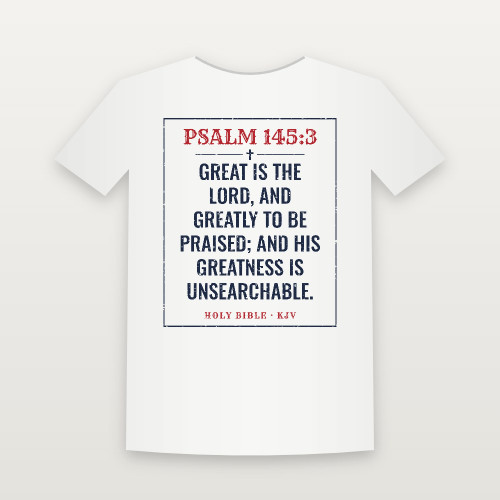 Psalm 145:3 KJV Christian Youth Tee (Vintage) - White