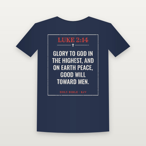 Luke 2:14 KJV Christian Youth Tee (Vintage) - Navy
