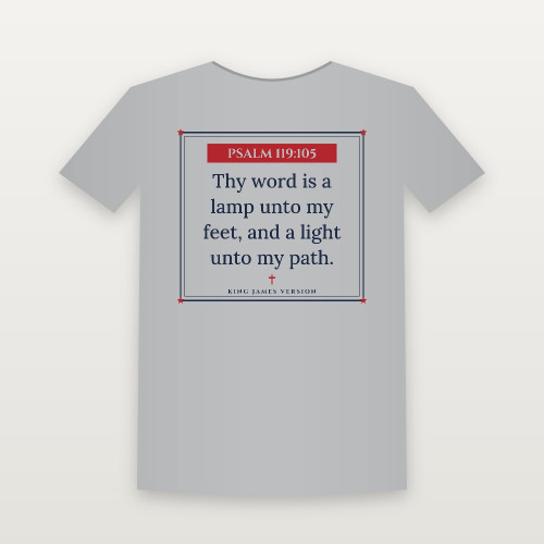 Psalm 119:105 KJV Christian Youth Tee (Framed) - Heather Gray