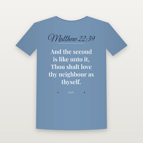 Matthew 22:39 KJV Christian Youth Tee (Script) - Heather Blue