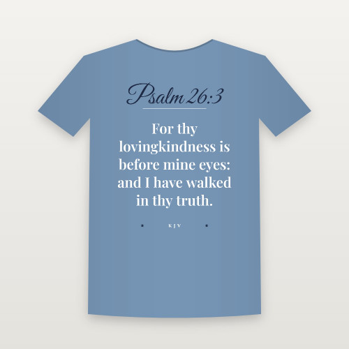 Psalm 26:3 KJV Christian Youth Tee (Script) - Heather Blue