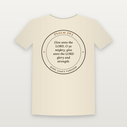 Psalm 29:1 KJV Christian Youth Tee (Round Badge) - Natural