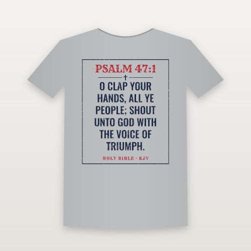 Psalm 47:1 KJV Christian Youth Tee (Vintage) - Heather Gray