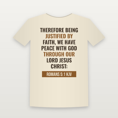 Romans 5:1 KJV Christian Youth Tee (Bold Type) - Natural