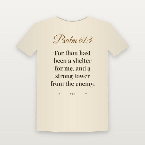Psalm 61:3 KJV Christian Youth Tee (Script) - Natural