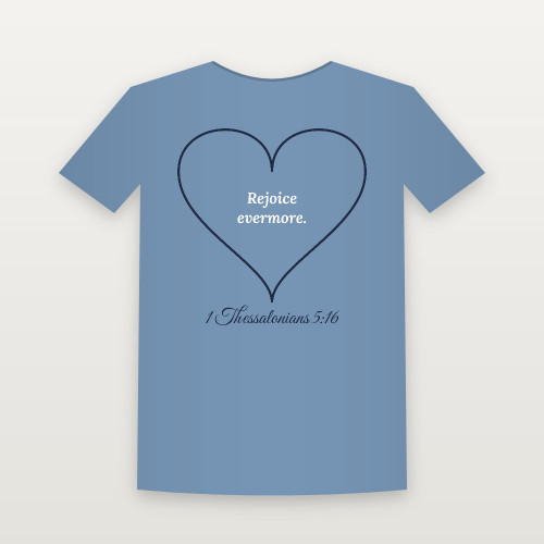 1 Thessalonians 5:16 KJV Christian Toddler Tee (Heart) - Heather Blue