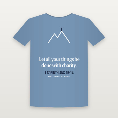 1 Corinthians 16:14 KJV Christian Toddler Tee (Mountain) - Heather Blue