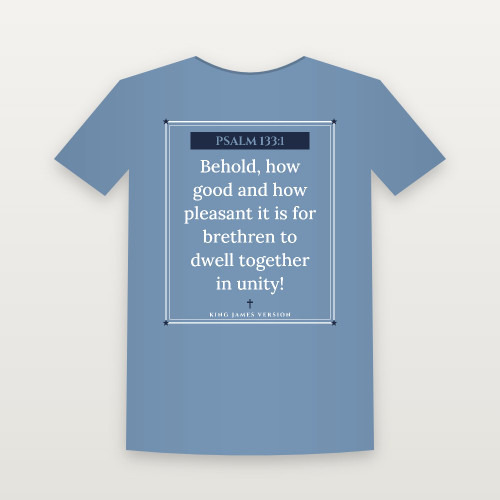 Psalm 133:1 KJV Christian Toddler Tee (Framed) - Heather Blue