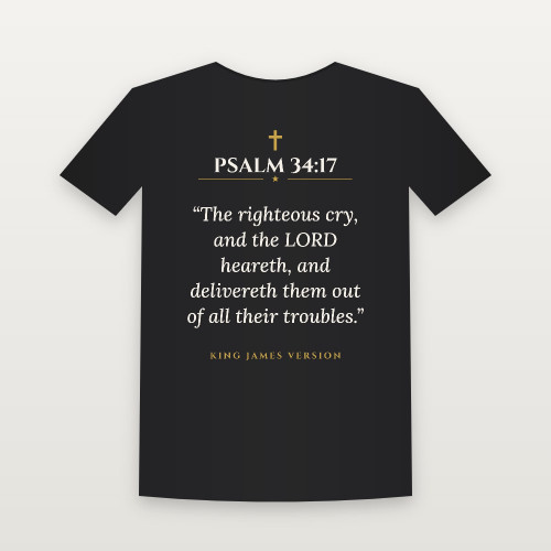 Psalm 34:17 KJV Christian Toddler Tee (Classic) - Black