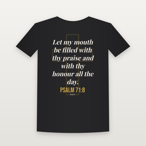 Psalm 71:8 KJV Christian Toddler Tee (Cross) - Black