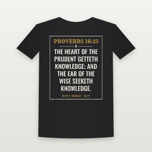 Proverbs 18:15 KJV Christian Toddler Tee (Vintage) - Black