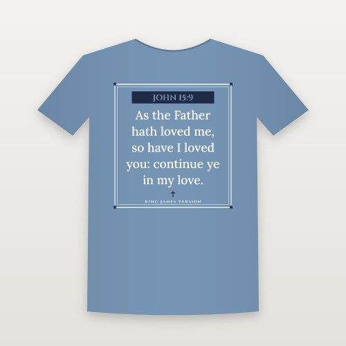 John 15:9 KJV Christian Toddler Tee (Framed) - Heather Blue
