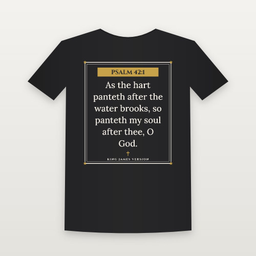 Psalm 42:1 KJV Christian Toddler Tee (Framed) - Black