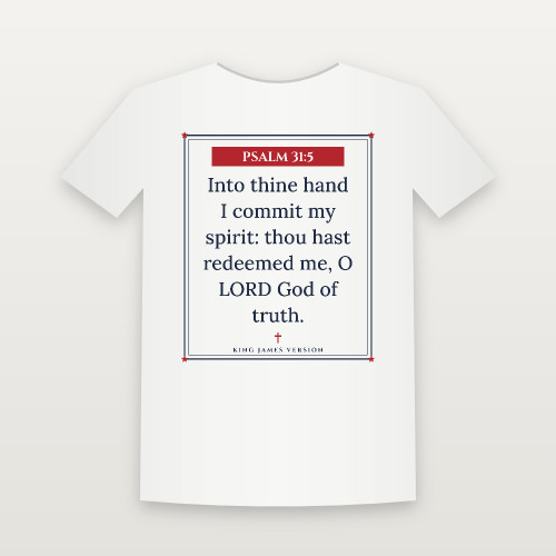 Psalm 31:5 KJV Christian Toddler Tee (Framed) - White