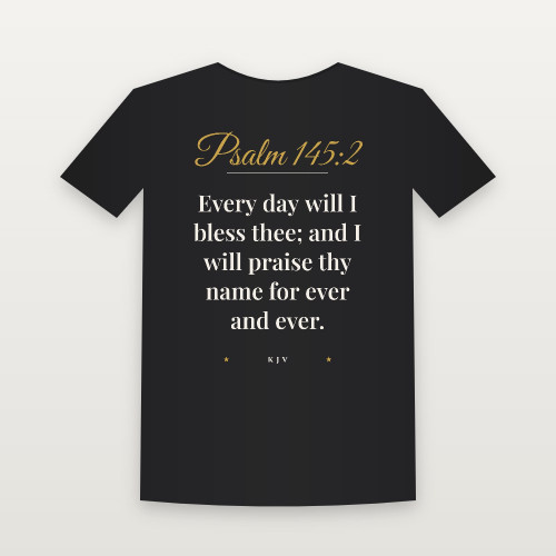 Psalm 145:2 KJV Christian Toddler Tee (Script) - Black