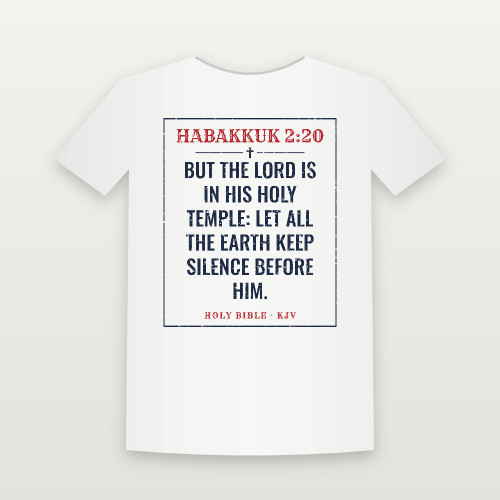 Habakkuk 2:20 KJV Christian Toddler Tee (Vintage) - White