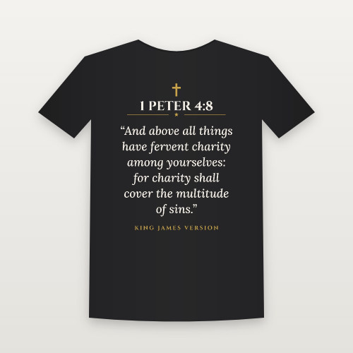1 Peter 4:8 KJV Christian Toddler Tee (Classic) - Black
