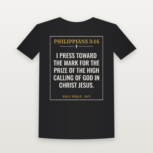 Philippians 3:14 KJV Christian Toddler Tee (Vintage) - Black