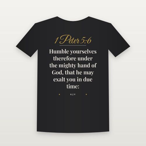 1 Peter 5:6 KJV Christian Toddler Tee (Script) - Black