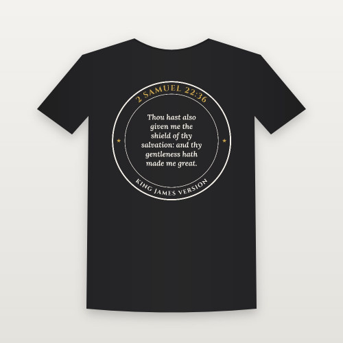 2 Samuel 22:36 KJV Christian Toddler Tee (Round Badge) - Black