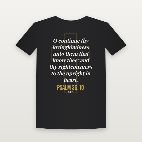 Psalm 36:10 KJV Christian Toddler Tee (Cross) - Black