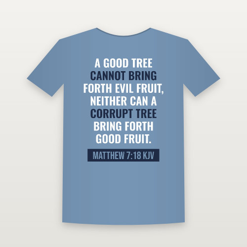 Matthew 7:18 KJV Christian Toddler Tee (Bold Type) - Heather Blue
