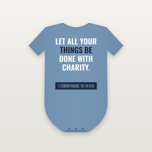 1 Corinthians 16:14 KJV Christian Baby One Piece (Bold Type) - Heather Blue