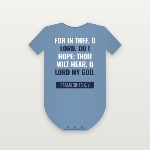 Psalm 38:15 KJV Christian Baby One Piece (Bold Type) - Heather Blue