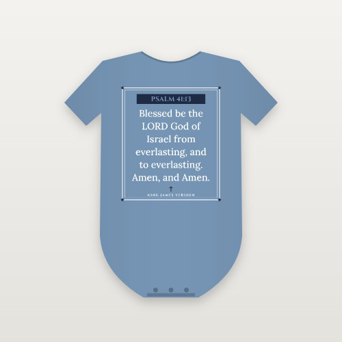 Psalm 41:13 KJV Christian Baby One Piece (Framed) - Heather Blue