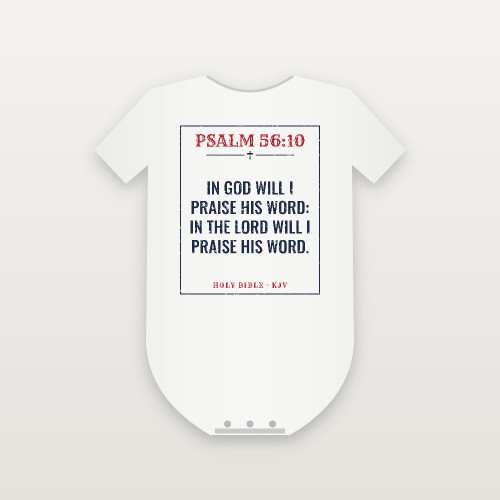 Psalm 56:10 KJV Christian Baby One Piece (Vintage) - White